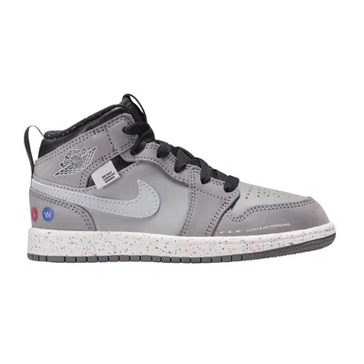 Pre-owned Air Jordan 1 Mid Wings Ps 'nyc Subway' | Grey | Kid's Size 11