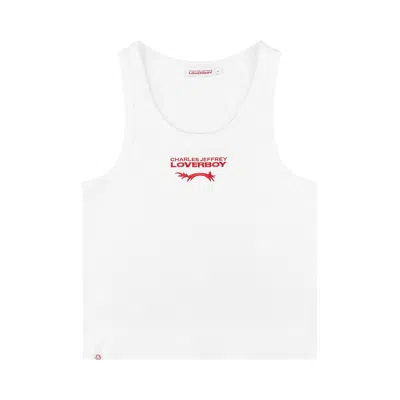 Pre-owned Charles Jeffrey Loverboy Knitted Logo Tank 'white' | Men's Size S