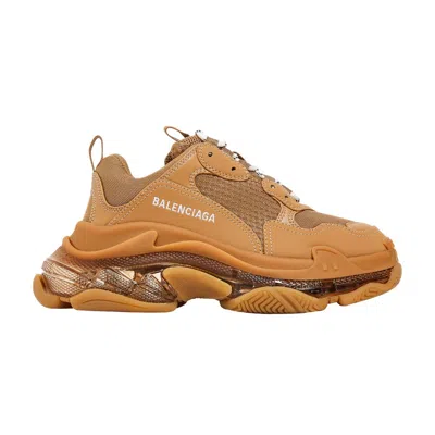 Pre-owned Balenciaga Wmns Triple S 'clear Sole - Light Camel' | Brown | Women's Size 38