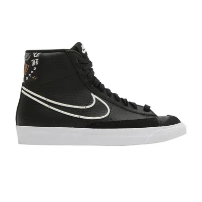 Pre-owned Nike Blazer Mid '77 Se Gs 'playful Fonts' | Black | Kid's Size 4