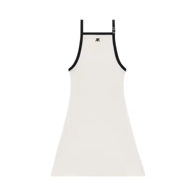 Pre-owned Courrèges Buckle Contrast Dress 'white/black' | Women's Size Xs