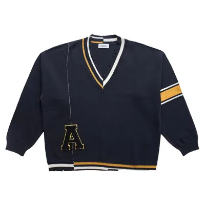Pre-owned Ambush Sports Destroyed Rib Knit Sweater 'blue' | Men's Size M/l