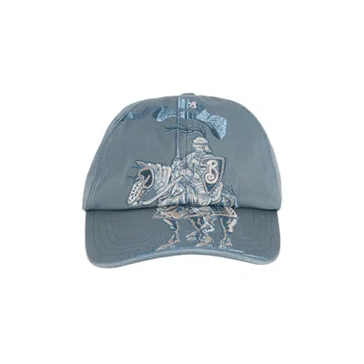 Pre-owned Burberry Equestrian Knight Design Baseball Cap 'flood Blue' | Men's Size L
