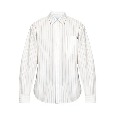 Pre-owned Burberry Casual Shirt 'tring/coal' | White | Men's Size L