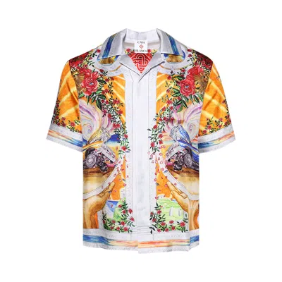 Pre-owned Casablanca La Tornade De Rose Short-sleeve Silk Shirt 'multicolor' | Multi-color | Men's Size Xl