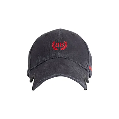 Pre-owned Balenciaga Baseball Cap 'faded Wash Black/red' | Men's Size M