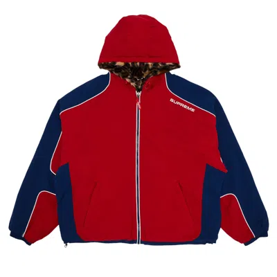 Pre-owned Supreme Faux Fur Reversible Hooded Track Jacket 'red' | Men's Size Xl