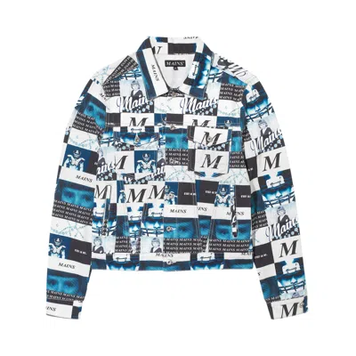 Pre-owned Mains Yearbook Denim Jacket 'blue/white' | Men's Size Xl