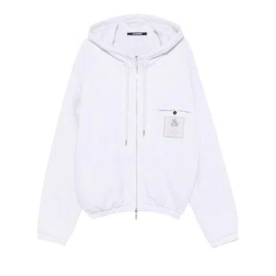 Pre-owned Jacquemus Club Logo Zipped Hoodie 'athletic Club Grey' | Men's Size Xxl In Gray