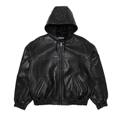 Pre-owned Supreme Studded Hooded Leather Jacket 'black' | Men's Size M