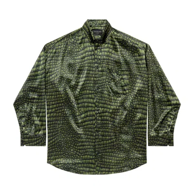 Pre-owned Balenciaga Long-sleeve Cocoon Shirt 'green' | Women's Size Xs