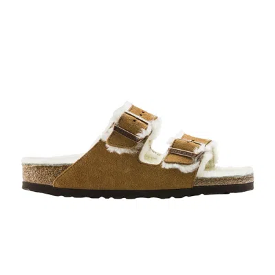 Pre-owned Birkenstock Arizona Shearling 'mink' | Tan | Men's Size 38 In Brown