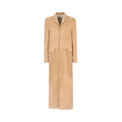 Pre-owned Marni Soft Suede Duster Coat 'pale Peach' | Pink | Men's Size 50