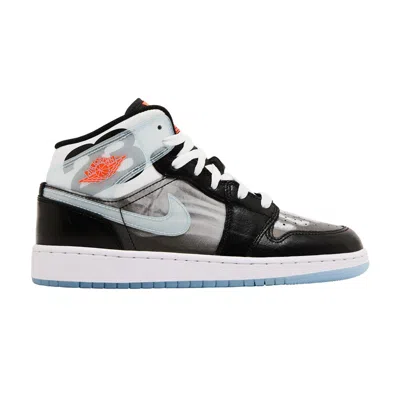Pre-owned Air Jordan 1 Mid Ss Gs 'x-ray' | Black | Kid's Size 5