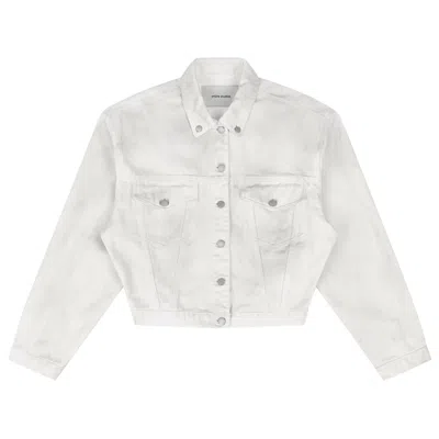 Pre-owned Entire Studios Shrunken Denim Jacket 'bone' | White | Women's Size S