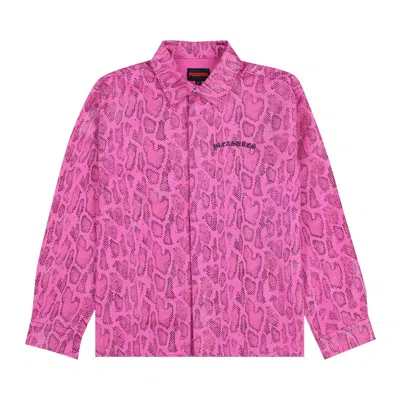 Pre-owned Pleasures Anaconda Overshirt 'fuchsia' | Pink | Men's Size Xl