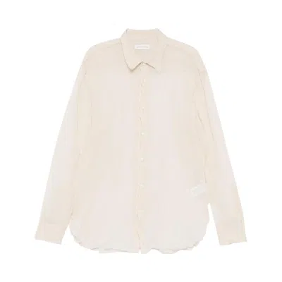 Pre-owned Dries Van Noten Sheer Textured Button-up 'natural' | White | Men's Size L