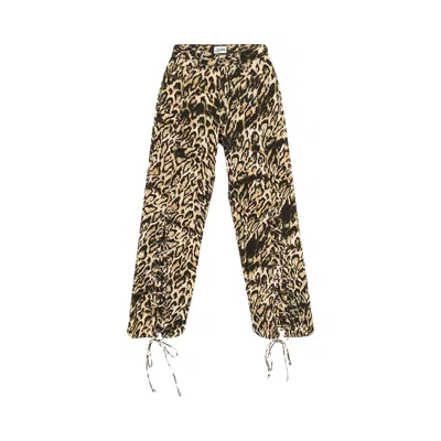 Pre-owned Jean Paul Gaultier Leopard Print Denim Pants 'beige/brown/dark Brown/black' | Tan | Women's Size 25