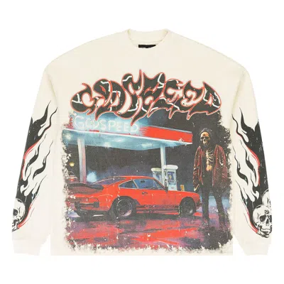 Pre-owned Godspeed Pit Stop Thermal Long-sleeve T-shirt 'bone' | Cream | Men's Size Xl