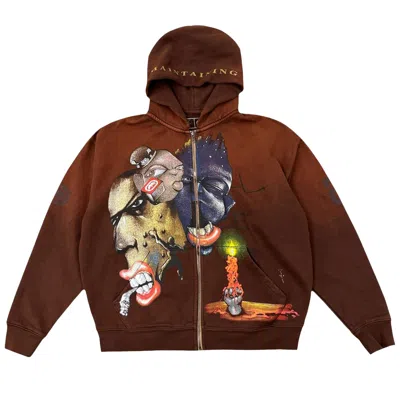 Pre-owned Cactus Jack By Travis Scott X Ecko Maintaining Zip Hoodie 'brown' | Men's Size M