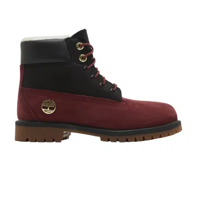 Pre-owned Timberland 6 Inch Premium Shearling Boot Junior 'syrah Black' | Red | Kid's Size 7