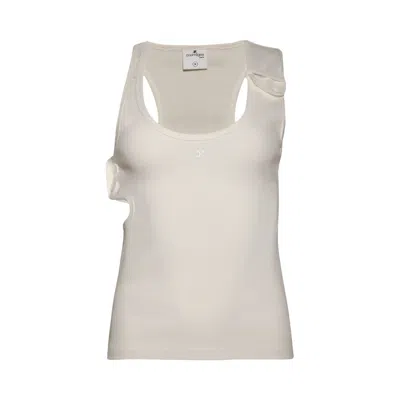 Pre-owned Courrèges 90s Ribbed Tank Top 'heritage White' | Women's Size M
