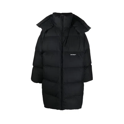 Pre-owned Off-white Bounce Hooded Down Long Puffer 'black' | Men's Size M