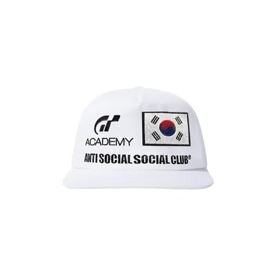 Pre-owned Anti Social Social Club X Gran Turismo Flag Cap 'white' | Men's Size Onesize