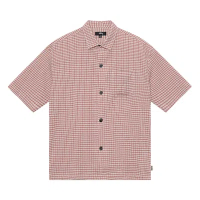 Pre-owned Stussy Wrinkly Gingham Short-sleeve Shirt 'dusty Rose' | Multi-color | Men's Size L