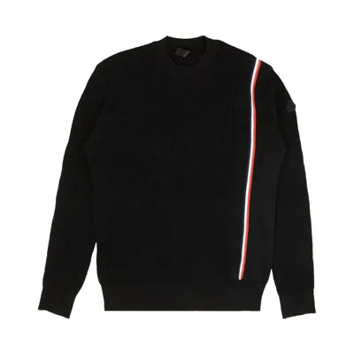 Pre-owned Moncler Stripe Ribbed Cotton Pullover Sweater 'black' | Men's Size S