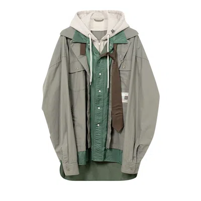 Pre-owned Miharayasuhiro Maison Mihara Yasuhiro Triple Layered Shirt 'khaki' | Green | Men's Size 48