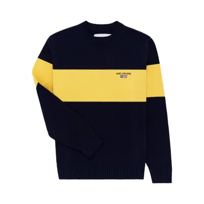 Pre-owned Aimé Leon Dore 38-gs Offshore Knit Crewneck Sweater 'maritime Blue' | Multi-color | Men's Size L