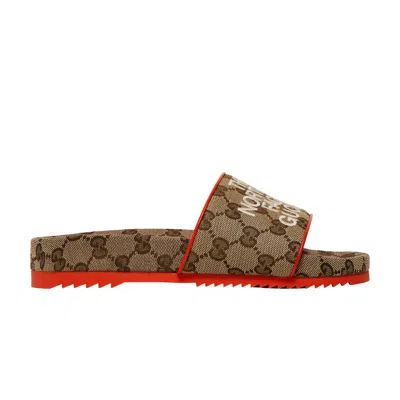 Pre-owned Gucci The North Face X  Wmns Slide 'beige Orange Monogram' | Brown | Women's Size 37