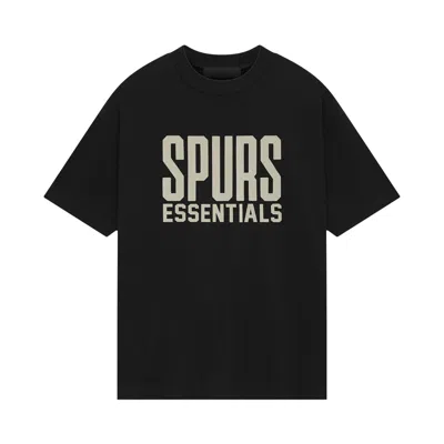Pre-owned Essentials Fear Of God  X Nba Spurs Tee 'black' | Men's Size Xl