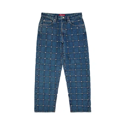 Pre-owned Supreme Studded Seam Loose Fit Jean 'blue' | Men's Size 34