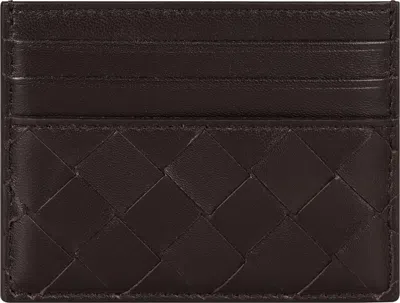 Bottega Veneta Intrecciato Card Case In Brown