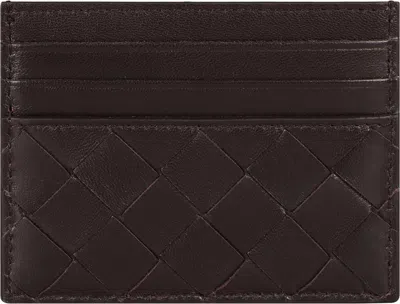 Bottega Veneta Intrecciato Card Case In Brown