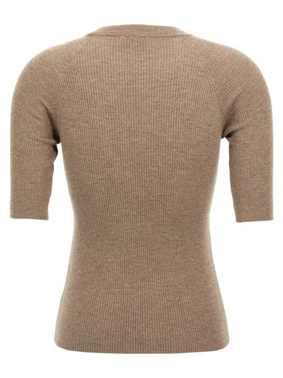 Brunello Cucinelli Crewneck Ribbed-knit Jumper In Neutral