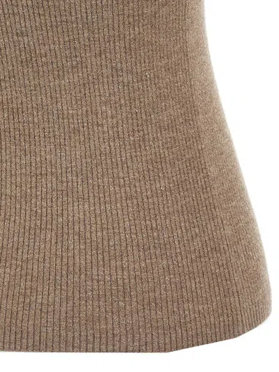 Brunello Cucinelli Crewneck Ribbed-knit Jumper In Neutral