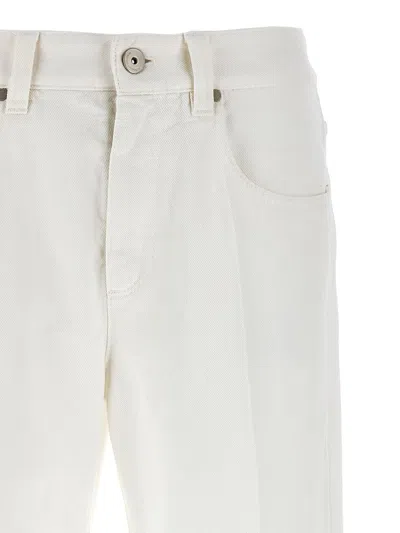 Brunello Cucinelli Contemporary Square Jeans White In White