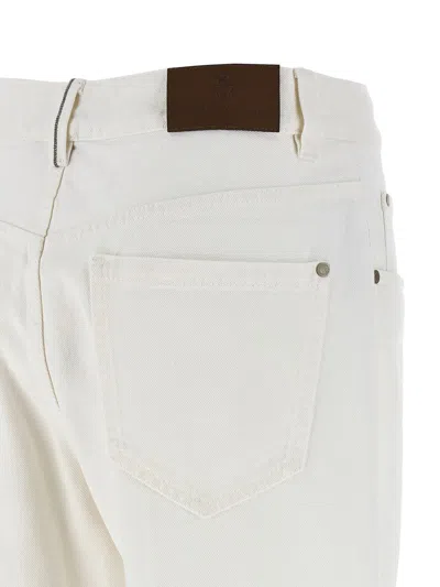 Brunello Cucinelli Contemporary Square Jeans White In White