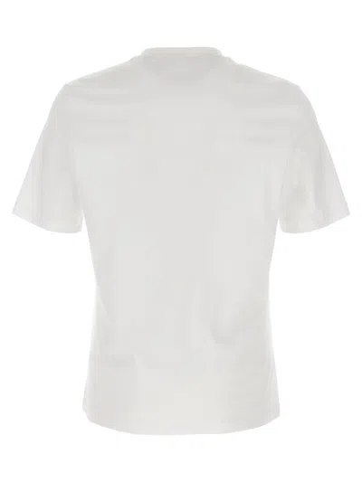 Brunello Cucinelli Crew Neck Graphic Print Short Sleeves T-shirt In Neutral
