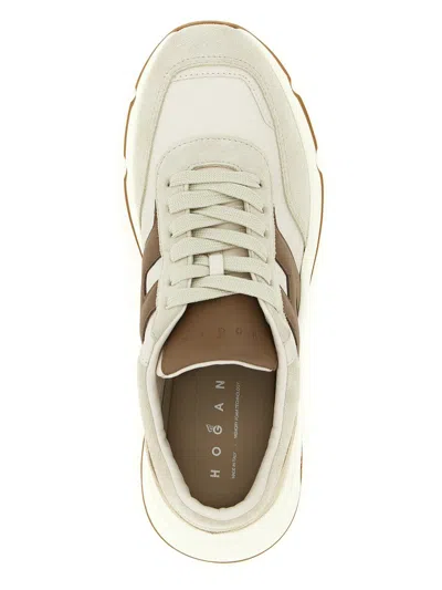 Hogan Lightweight Sneakers With Cushioned Collar And Suede Panels In Neutral