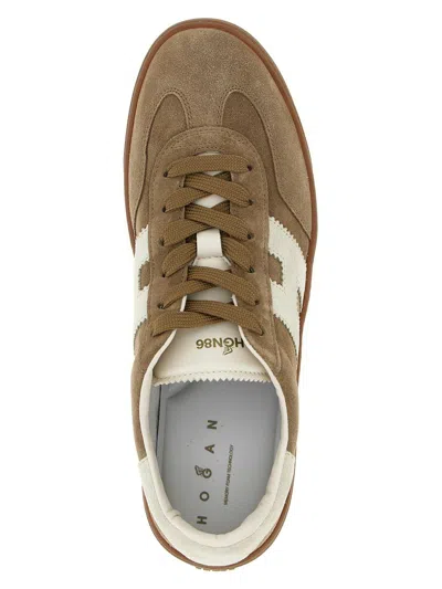 Hogan Cool Beige Suede Sneakers In Brown