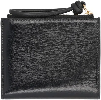 Jil Sander Giro Mini Leather Wallet In Black