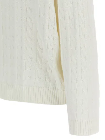 Brunello Cucinelli Braided Cotton Sweater Sweaters And Cardigans White In Neutral