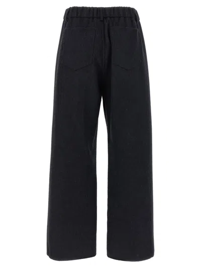 Brunello Cucinelli Wide Leg Flannel Trousers In Blue