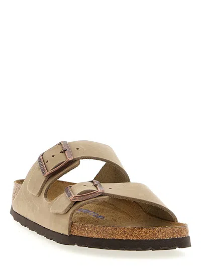 Birkenstock Arizona Sfb Oiled Leather Sandals In Neutral