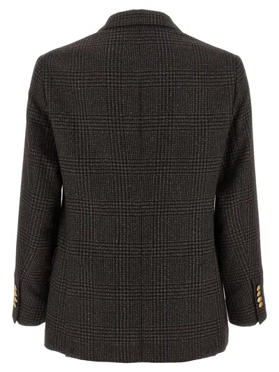 Brunello Cucinelli Prince Of Wales Blazer In Multi