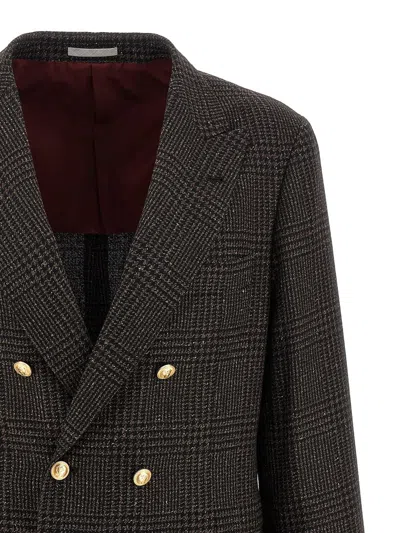 Brunello Cucinelli Prince Of Wales Blazer In Multi